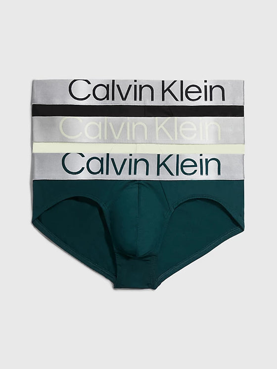 3 PACK STEEL COTTON HIP BRIEF - BLACK/PONDEROSA/SPRINGONION (C7U)