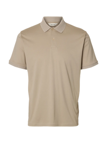  FAVE SS POLO OATMEAL BUTTON