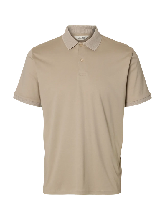 FAVE SS POLO OATMEAL BUTTON