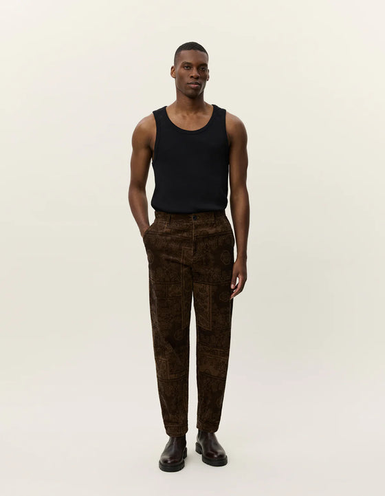 KODY CORDUROY PANTS TEAK AOP