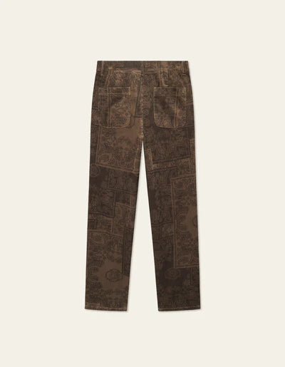 KODY CORDUROY PANTS TEAK AOP