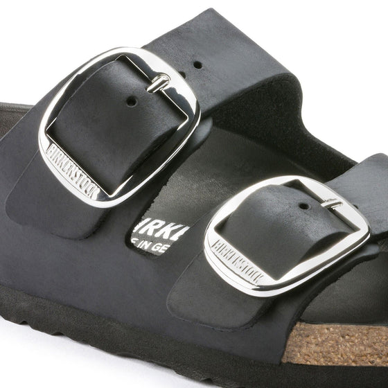 ARIZONA BIG BUCKLE OILED LEATHER BLACK SILVER 🩶
