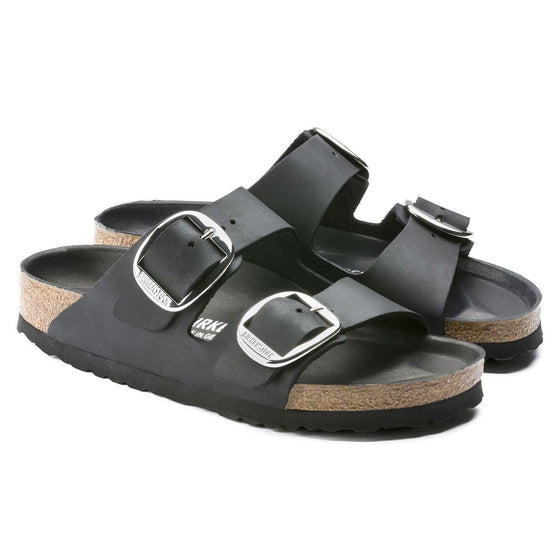 ARIZONA BIG BUCKLE OILED LEATHER BLACK SILVER 🩶