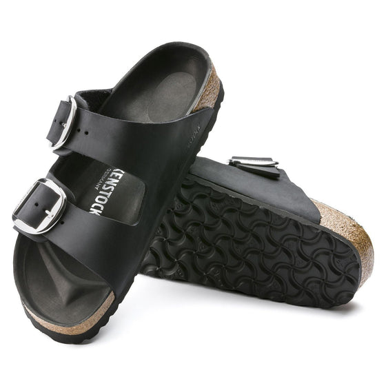 ARIZONA BIG BUCKLE OILED LEATHER BLACK SILVER 🩶