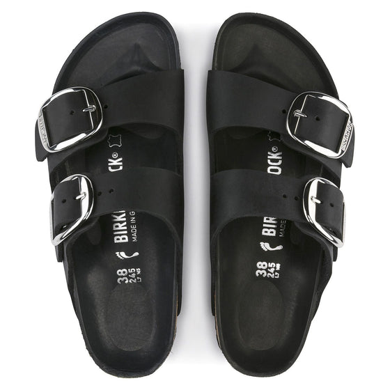 ARIZONA BIG BUCKLE OILED LEATHER BLACK SILVER 🩶