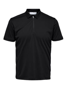  FAVE ZIP COLLAR S/S POLO BLACK