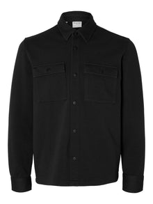  JACKIE HEAVY PIQUE OVER SHIRT BLACK