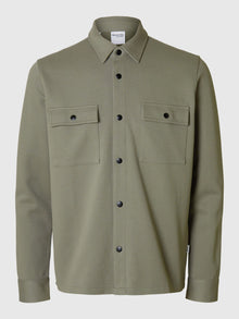  JACKIE HEAVY PIQUE OVER SHIRT VETIVER GREEN
