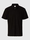 PLISSE 1/2 ZIP POLO BLACK