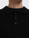 DANE LS KNITTED POLO BLACK