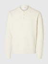 DANE LS KNITTED POLO EGRET