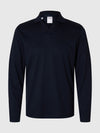 FAVE SPLIT NECK LS POLO SKY CAPTAIN