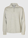 RELAX ARON 1/2 ZIP SWEATSHIRT LIGHT GREY MELANGE