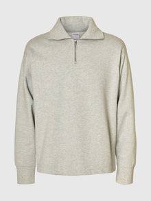  RELAX ARON 1/2 ZIP SWEATSHIRT LIGHT GREY MELANGE