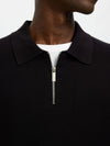 TELLER 1/2 ZIP POLO LS BLACK