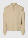 TELLER 1/2 ZIP POLO LS OATMEAL