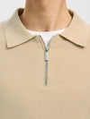TELLER 1/2 ZIP POLO LS OATMEAL