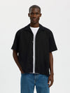 CASPER CLAY LINEN SHIRT BLACK