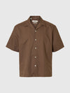CASPER CLAY LINEN SHIRT CHOCOLATE CHIP