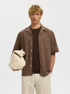 CASPER CLAY LINEN SHIRT CHOCOLATE CHIP