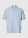 CASPER CLAY LINEN SHIRT DUSTY BLUE