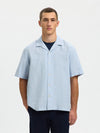 CASPER CLAY LINEN SHIRT DUSTY BLUE