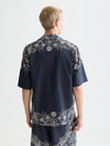 HORSE BANDANA SHIRT DRESS BLUE