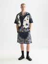 HORSE BANDANA SHIRT DRESS BLUE