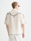 EMBROIDERED PLANT SS SHIRT EGGNOG