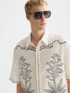 EMBROIDERED PLANT SS SHIRT EGGNOG