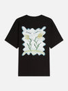 WIDE ASLEEP FLOWER T-SHIRT METEORITE 001
