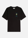 WIDE ASLEEP FLOWER T-SHIRT METEORITE 001
