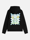 WIDE ASLEEP FLOWER HOODIE BLACK