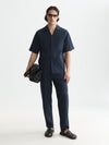 CRINKLED CHINO TROUSER NAVY