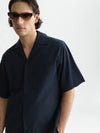 CRINKLED SHIRT NAVY
