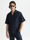 CRINKLED SHIRT NAVY