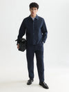 CRINKLED COACH JACKET NAVY