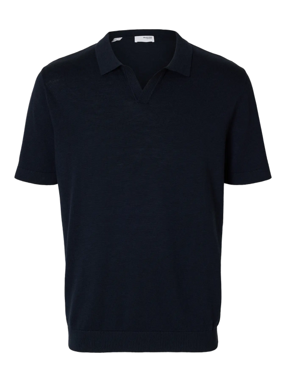 MATTIS  LINEN BLEND SS POLO SKY CAPTAIN