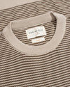 NEWPORT KNITTED T-SHIRT BROWN STRIPE