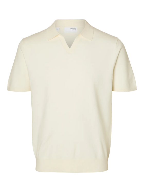 TELLER SS KNITTED POLO EGRET