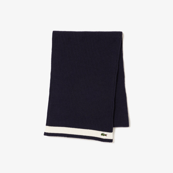 RE0058 WOOL SCARF NAVY / FLOUR (HHW)