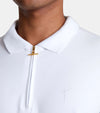 EMBROIDERED ZIP POLO WHITE