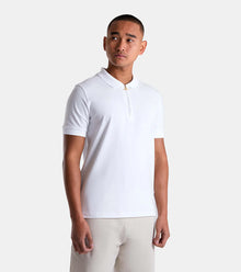  EMBROIDERED ZIP POLO WHITE