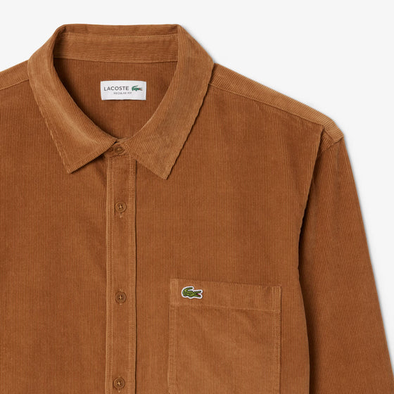 CH3346 REGULAR FIT CORD SHIRT BROWN (DPC)