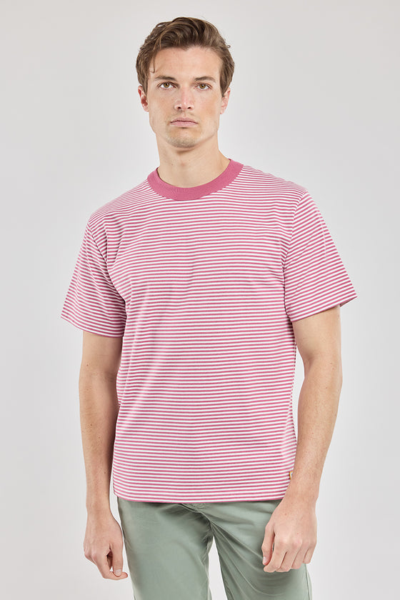 59643 STRIPE CREW T-SHIRT MALAGA / MILK (QDR)