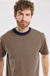 STRIPE T-SHIRT MARINE / CAMEL
