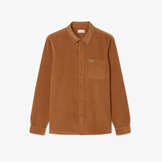 CH3346 REGULAR FIT CORD SHIRT BROWN (DPC)