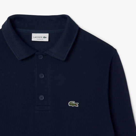 POLO COLLAR RIBBED SWEATSHIRT NAVY (166)