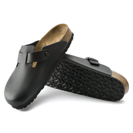 BOSTON MENS LEATHER MULE BLACK