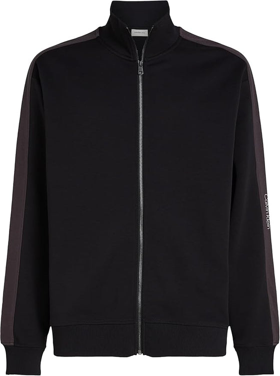 LOGO TAPE ZIP THROUGH SWEAT BLACK (BEH)